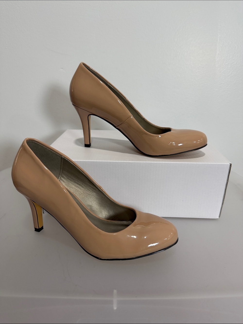 Patent Nude Beige Pumps
